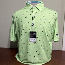 Footjoy Clam Bake Lime Green Mens Medium or XL Golf Polo Shirt New NWT 29193 picture