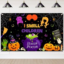 Avezano 6x3.6ft I Smell A Child Backdrop Hocus Pocus Witch 6x3.6ft, black picture