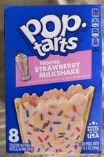 NEW KELLOGG’S FROSTED STRAWBERRY MILKSHAKE POP TARTS 8 TOASTER PASTRIES picture
