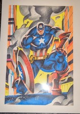 Marvel Captain America Original Art Pinup artist Thony Silas (16.5 x 23.5 in) picture