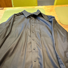Pronto Uomo Classic Fit Non-Iron 100% Cotton Dress Shirt 17.5 34/35 Black picture