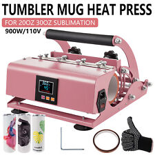 30 OZ Tumbler Heat Press Machine Mug Cup Sublimation Printing Transfer Pink picture