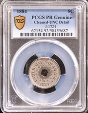 1884 Pattern Nickel Judd-1724 Ultra rare Pattern PCGS PR-60 Cleaned picture