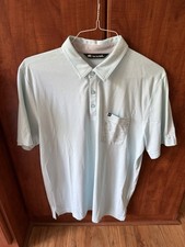 Travis Mathew Men's L Short Sleeve Golf Shirt Soft Light Blue W BlackGolf Shirt picture