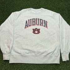 VTG Y2K Champion Auburn Tigers Sweatshirt Large L Gray Pullover Reverse Weave picture