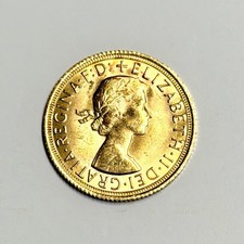 1968 Great Britain Gold Sovereign Coin; BU Proof; Fine Gold 22 Karat; 0.2354 Oz picture