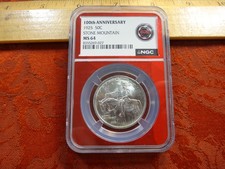 1925 US Stone Mountain 50c 90% Silver Commemorative Coin - NGC MS 64 - 100th picture