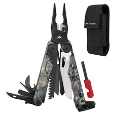 FLISSA 18 in 1 Multitool Camo Multitool Plier Fire Starter Breaker Whistler Gear picture
