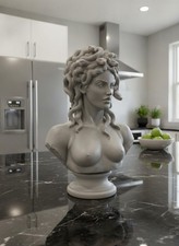 Mythology Statue / Luxury Medusa Bust / Elegant Home Office Decor / Dad Gift picture