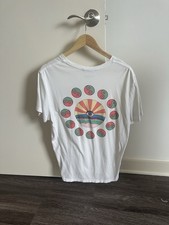Marine Layer Men’s T Shirt, White, Cotton, Medium, Yin and Yang, Eye Sunset picture