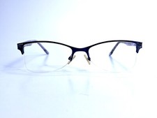 New BCBG Maxazria Cat Eye Half Rim Eyeglasses Milena Blue Nightfall 54 17 135 picture