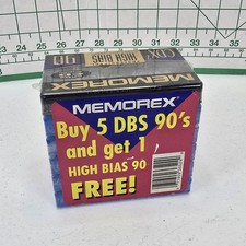 Memorex dBS 90 + High Bias CDX Sealed Blank Audio Cassettes Lot of 6 picture