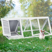 Wooden Rabbit Cage Indoor A-Frame Bunny Hutch Playpen Outdoor picture