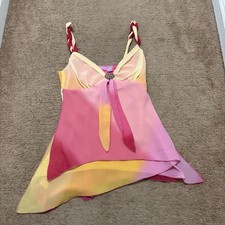 Speed Limit Y2K Fairycore Top Flowy Pink Yellow Size Small picture