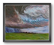 ShawNshawN Original Storm Painting on Canvas 16x20 Country Impressionist Art picture