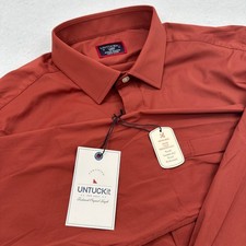UNTUCKit Gironde Slim Fit Shirt Mens Large L Maroon Wrinkle Free Performance NWT picture