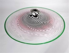Vtg Martin Blank Hand Blown Glass Ceiling Light Fixture Disc 27