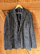 Isaia Napoli blazer silk alpaca size 50 suit melange dark blue sport coat picture