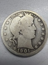 1901-P Barber Quarter in Good Condition Actual Coin picture