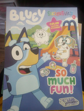 NEW BLUEY the dog stickertivity color your own stickers book w/ coloring scenes picture