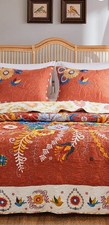 Greenland Home Fashions Topanga Floral Queen Quilt Set with Shams Boho picture