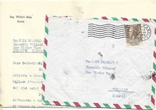 1955 100L SYRACUSAN HEAD ISOLATED ON AIROGRAM FROM ROME X BEIRUT LEBANON picture