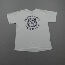 Vintage Connecticut Huskies Shirt Mens Large White Classic Platinum 90s USA Tee picture