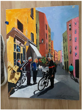 Original oil on canvas measures 16