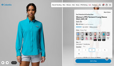 NEW Columbia Women's PFG Tamiami II Long Sleeve Shirt Ocean Teal Medium M picture