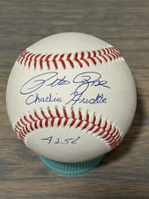 RARE PETE ROSE REDS PHILLIES CHARLIE HUSTLE 4256 STAT SIGNED AUTO BASEBALL LCK picture