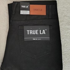 NWT True LA Men's 5-Pocket Straight Leg Black Jeans 34x30 picture