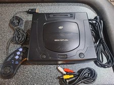 Sega Saturn Console Bundle USA Region Black Controller TESTED WORKING  picture