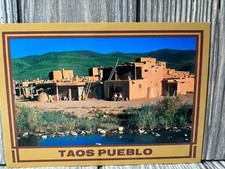Vintage Taos Pueblo New Mexico Postcard By Terrell Publishing Co. Photo By Ken R picture