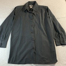 Uniti Casuals Shirt Women Small Black Cotton Blend Long Sleeve Button-Up Classic picture