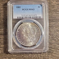 1882 Philadelphia $1 Morgan Silver Dollar, PCGS MS 63, Business Strike picture