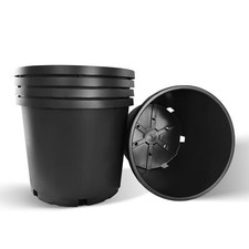 Large 20Gallon Black Plastic Plant Nursery Containers 5 Pack Garden Growing Pots picture