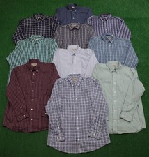 Duluth Trading Co. Wrinkle Fighter Men's Medium Blue Plaid Button Down Shirt picture