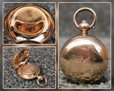 Dennison A.L.D 9ct Gold Filled Sovereign Coin Case Holder, Antique Pendant Fob picture