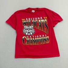 Vintage Arizona Wildcats 1997 National Champions Shirt Men's Large Red 90s Hoops picture