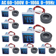 8pcs AC 60-500V 0-100A 22mm 3 in 1 Voltmeter Ammeter LED Digital Volt/AMP Meter picture
