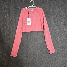 NWT Gymshark Vital Seamless Long Sleeve Crop Top Rose Slate Sz Small picture
