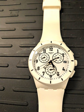 Swatch Twice Again Chronograph Date Watch Silicone Strap Arabic Dial picture