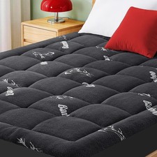 Bamboo Mattress Topper Pillow Top Cooling Deep Pocket Soft Bed Pad Mattress Quee picture