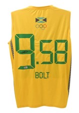 Usain Bolt Signed Jamaica 9.58 World Record Olympic Jersey with Beckett COA picture