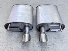 2011-2013 FORD MUSTANG V6 STOCK OEM EXHAUST MUFFLERS CHROME TIPS picture