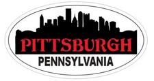 Pittsburgh Pennsylvania Oval Bumper Sticker or Helmet Sticker D3764 picture