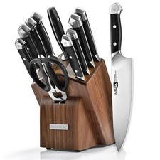Klaus Meyer PRO 11-Piece German Steel Kitchen Knife Set with Walnut Wood Block picture