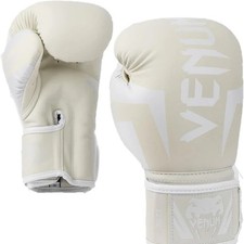 Venum Elite Boxing Gloves 14oz White/Off-White Training MMA Sparring picture