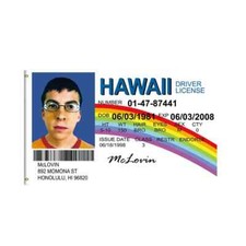 Mclovin Flag Fake ID Driver License HAWAII Mclovin Flag Outdoor Decor 90x150cm picture