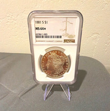 1881-S $1 Morgan Silver Dollar Business Strike NGC MS64 Star Slabbed Coin picture